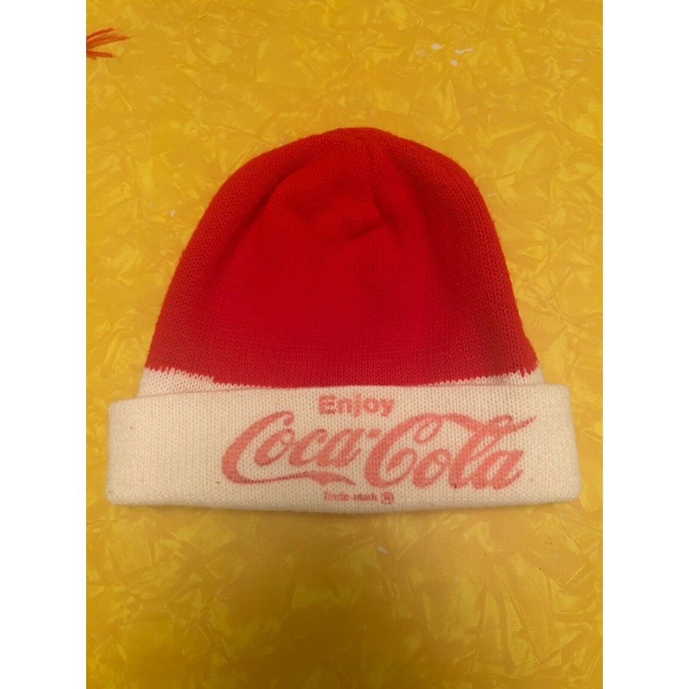 Vintage Coca Cola Winter Knit Hat Toboggan